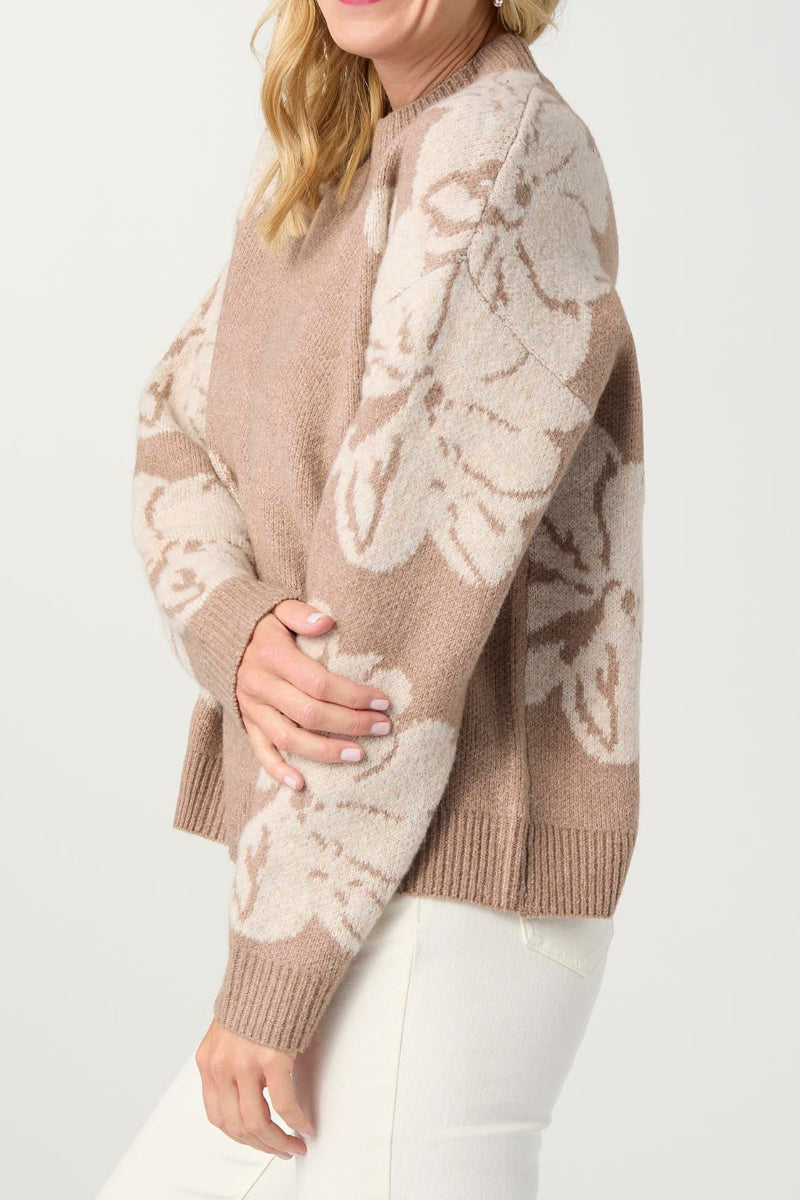 Delia Mock Neck Sweater XS Doeskin & Cream