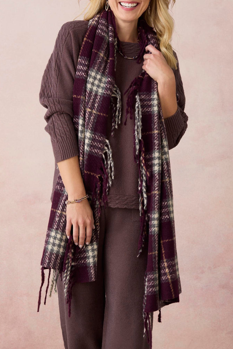 Elysia Oblong Scarf Eggplant