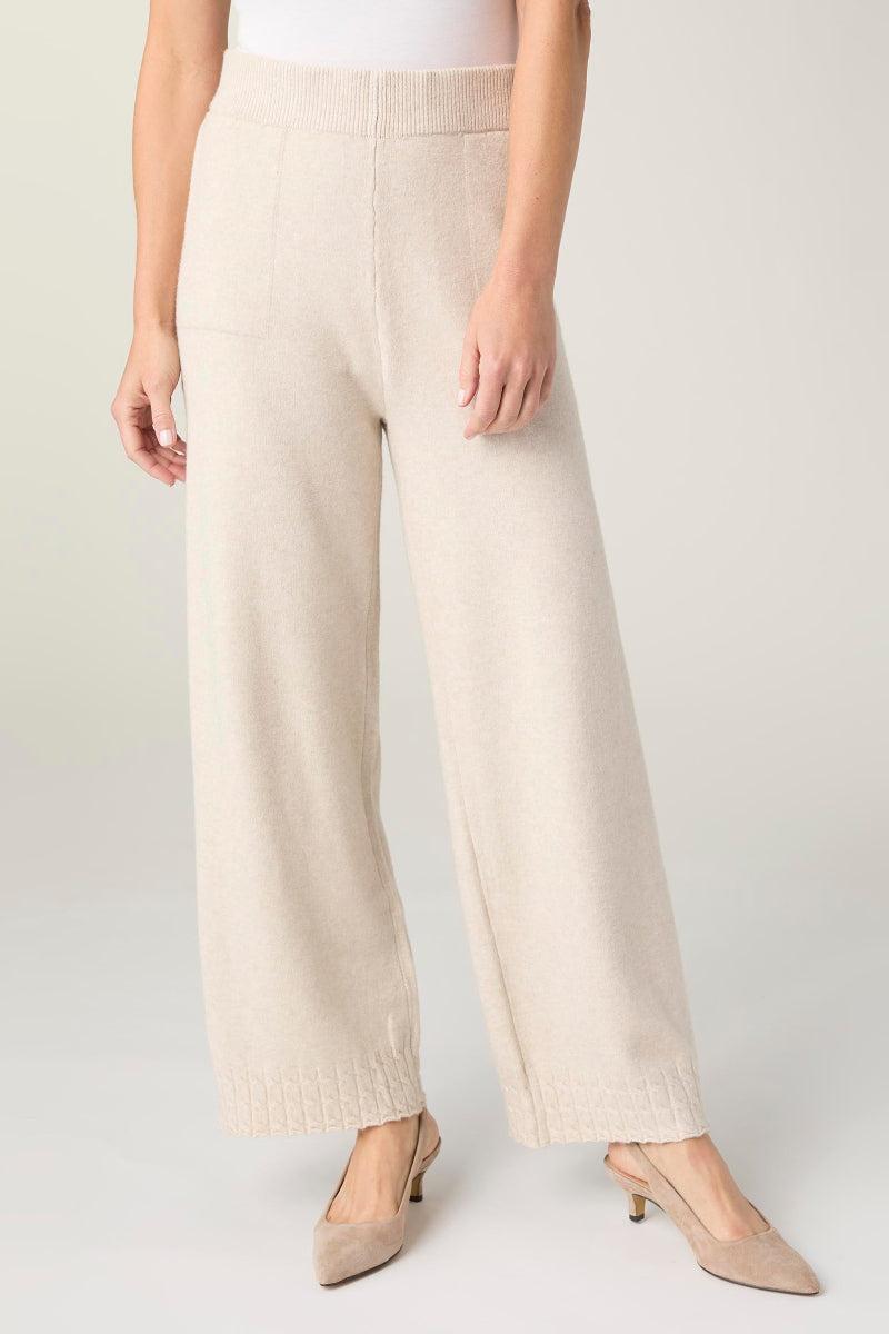 Heavenly-Luxe Cable Knit Detail Pant XS Oatmeal