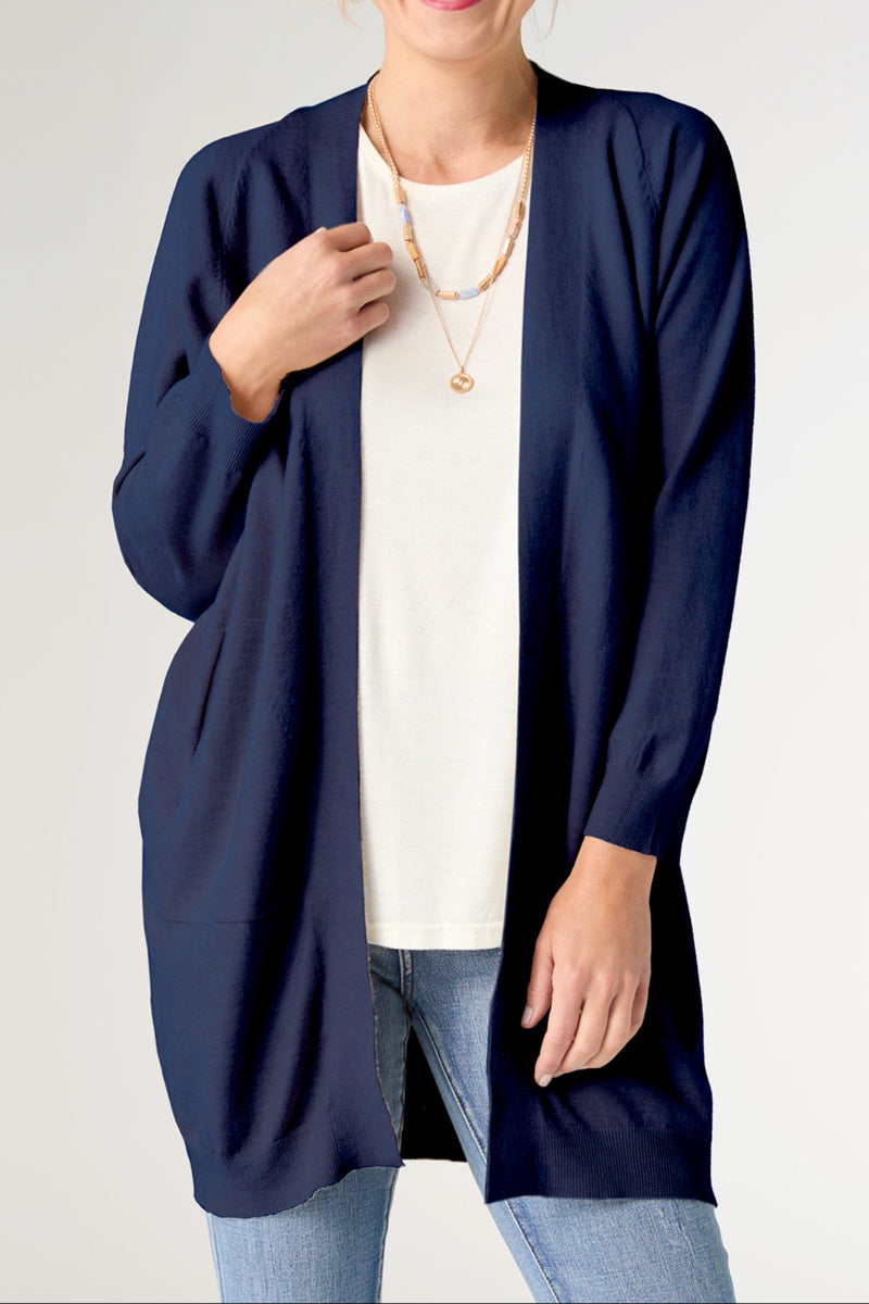 Lightweight Heavenly Luxe 3/4 Sleeve Cardigan S/M Patriot Blue