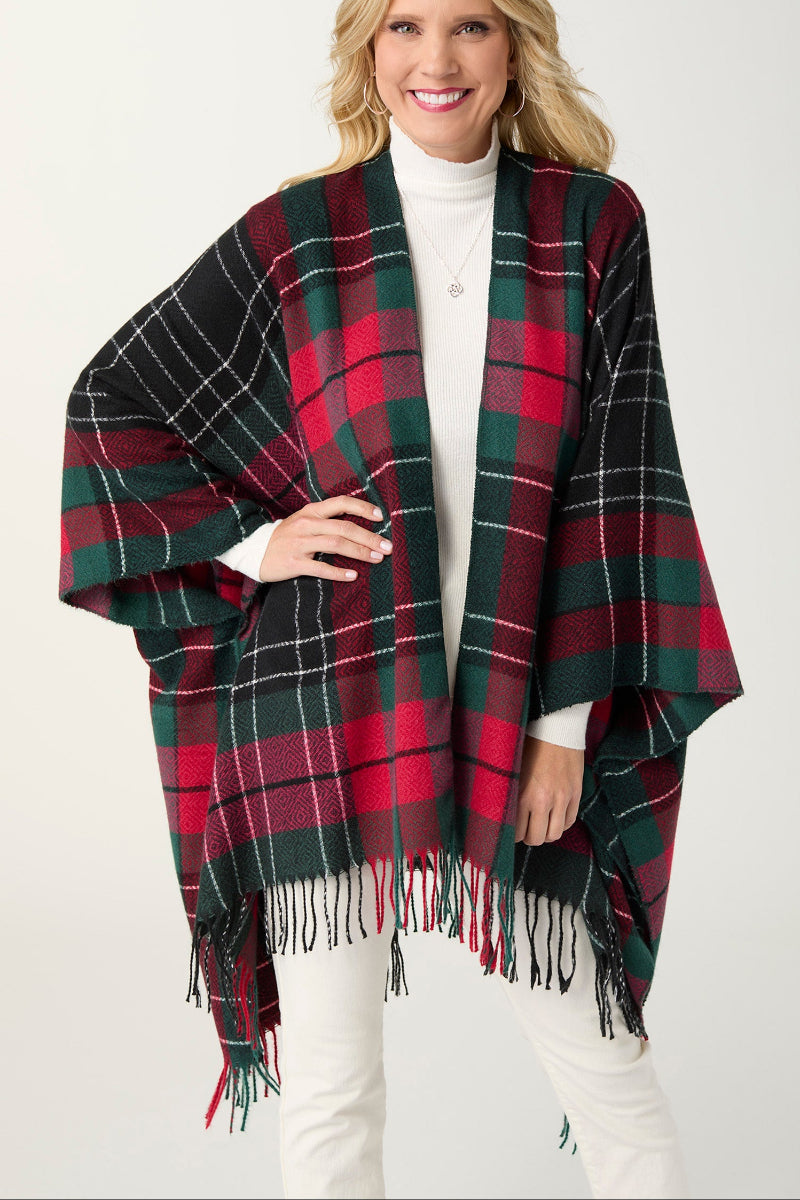 Hollis Plaid Wrap Red, Green & Black