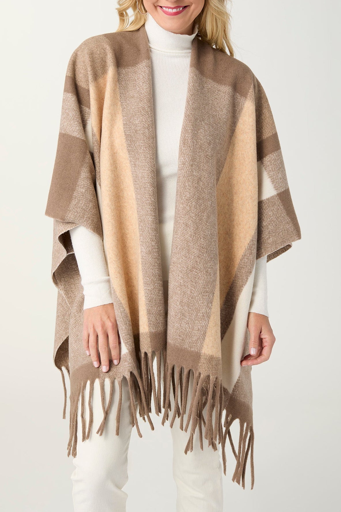 Micha Striped Wrap Taupe & Cream