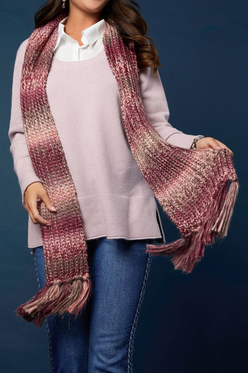 Sparkle Season Knit Scarf Mauve Multi