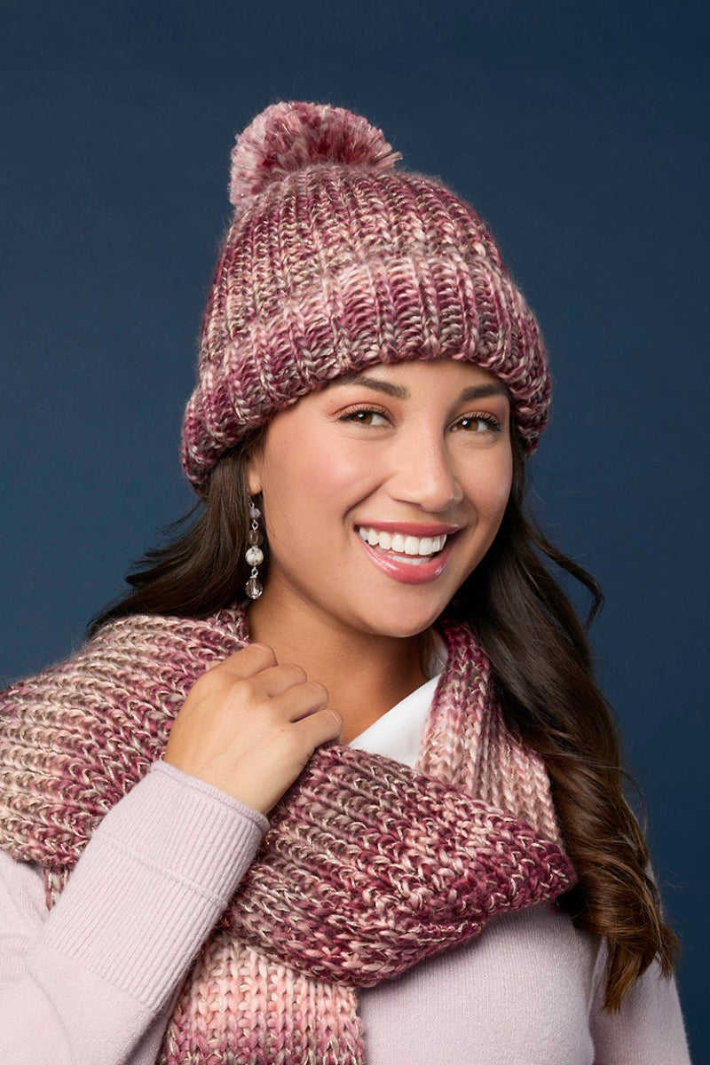 Sparkle Season Knit Hat Mauve Multi