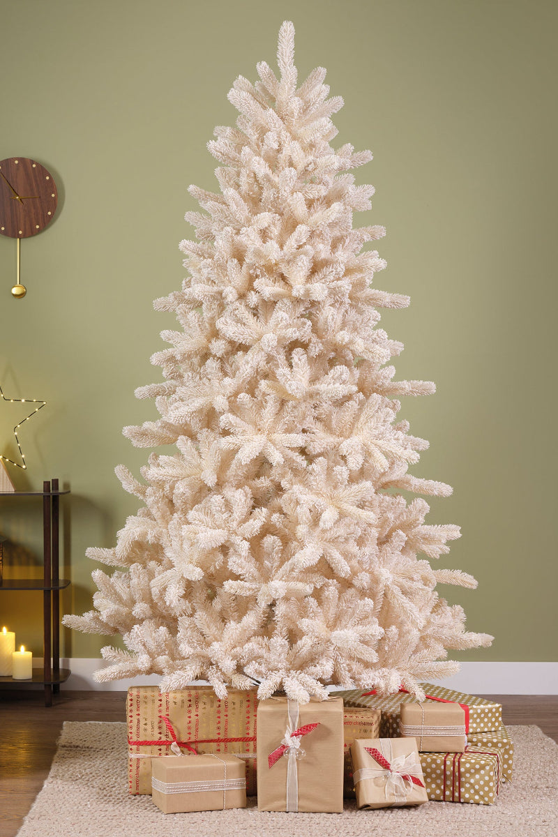 Faux Cozy Fir Tree 82.68" Cream White