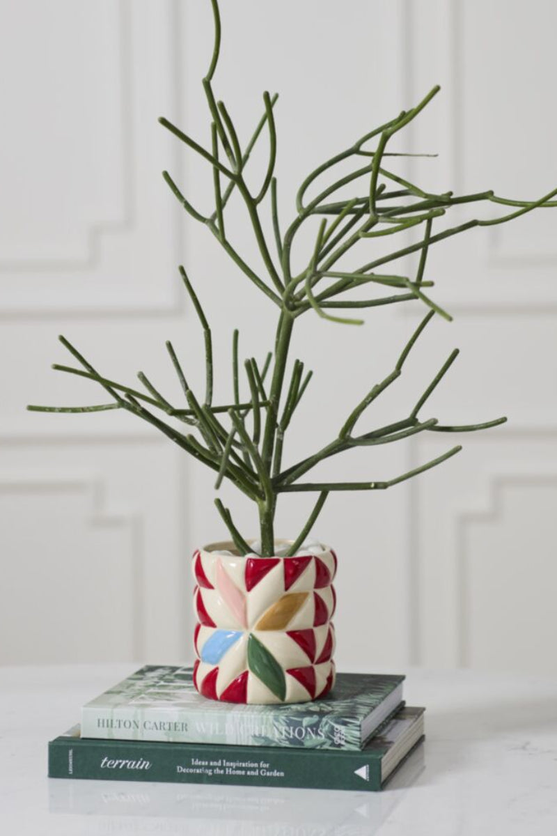 Accent Decor Cozy Quilt Pot 5"x5" Multi