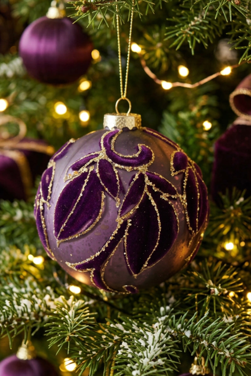 Glass Ball Ornament 3.94" Dark Purple