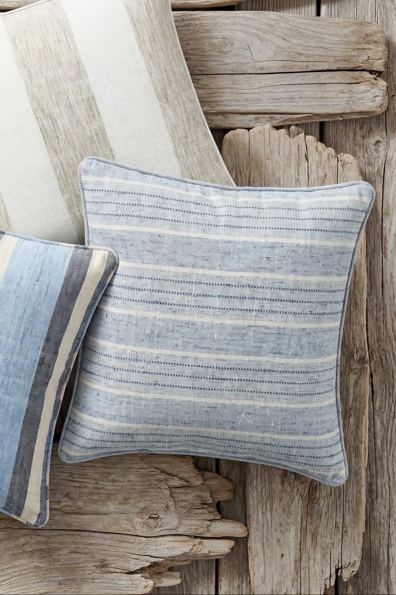 Cliff Stripe Indoor/Outdoor Pillow 20"x20" Blue