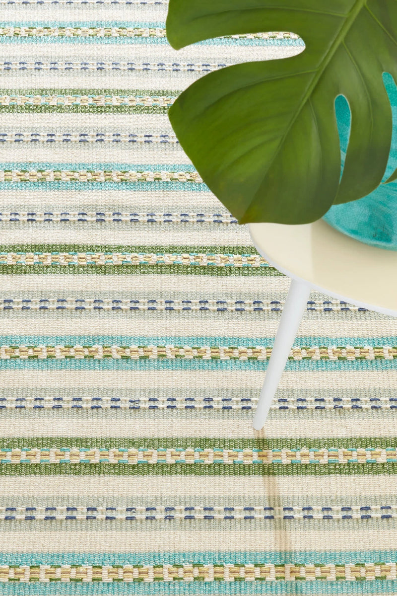 Dash & Albert Long Slade Handwoven Cotton Rug 2'x3' Teal