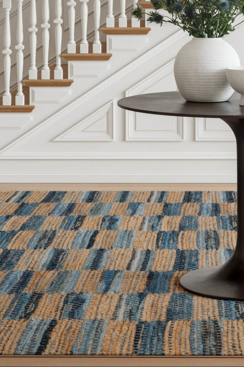 Dash & Albert Ravel Stripe Machine Washable Rug 2'x3' Blue