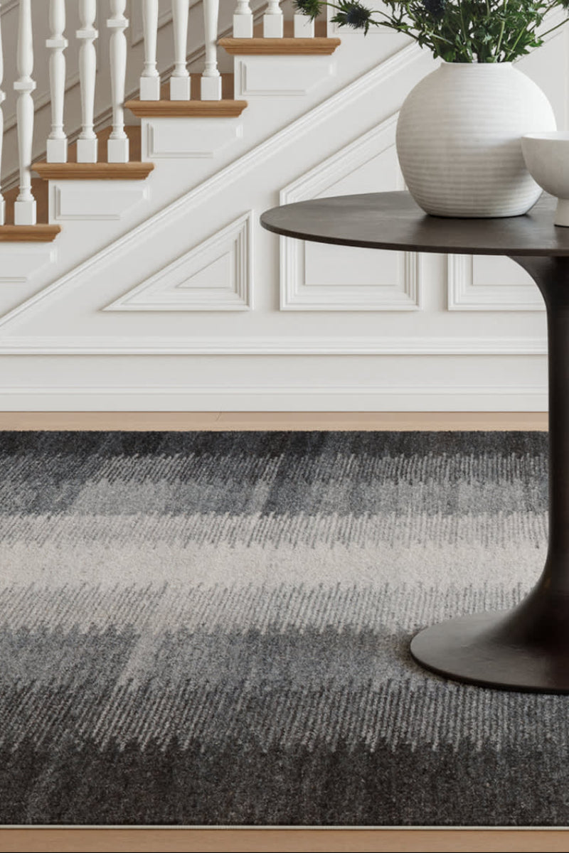 Dash & Albert Ronan Ikat Machine Washable Rug 2'x3' Charcoal
