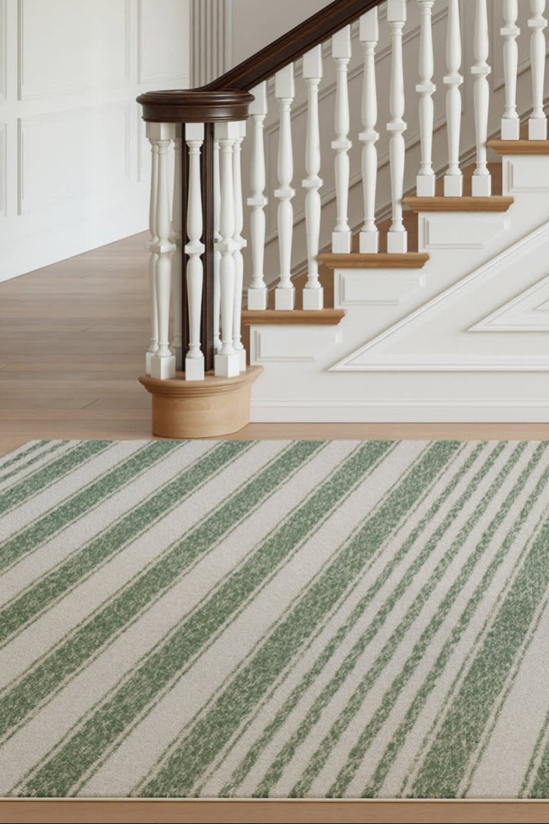Dash & Albert Vion Coastal Striped Machine Washable Rug 3'x5' Green