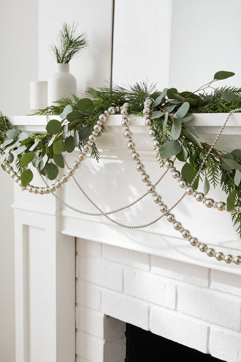 Beaded Garland 6' Silver and Gold