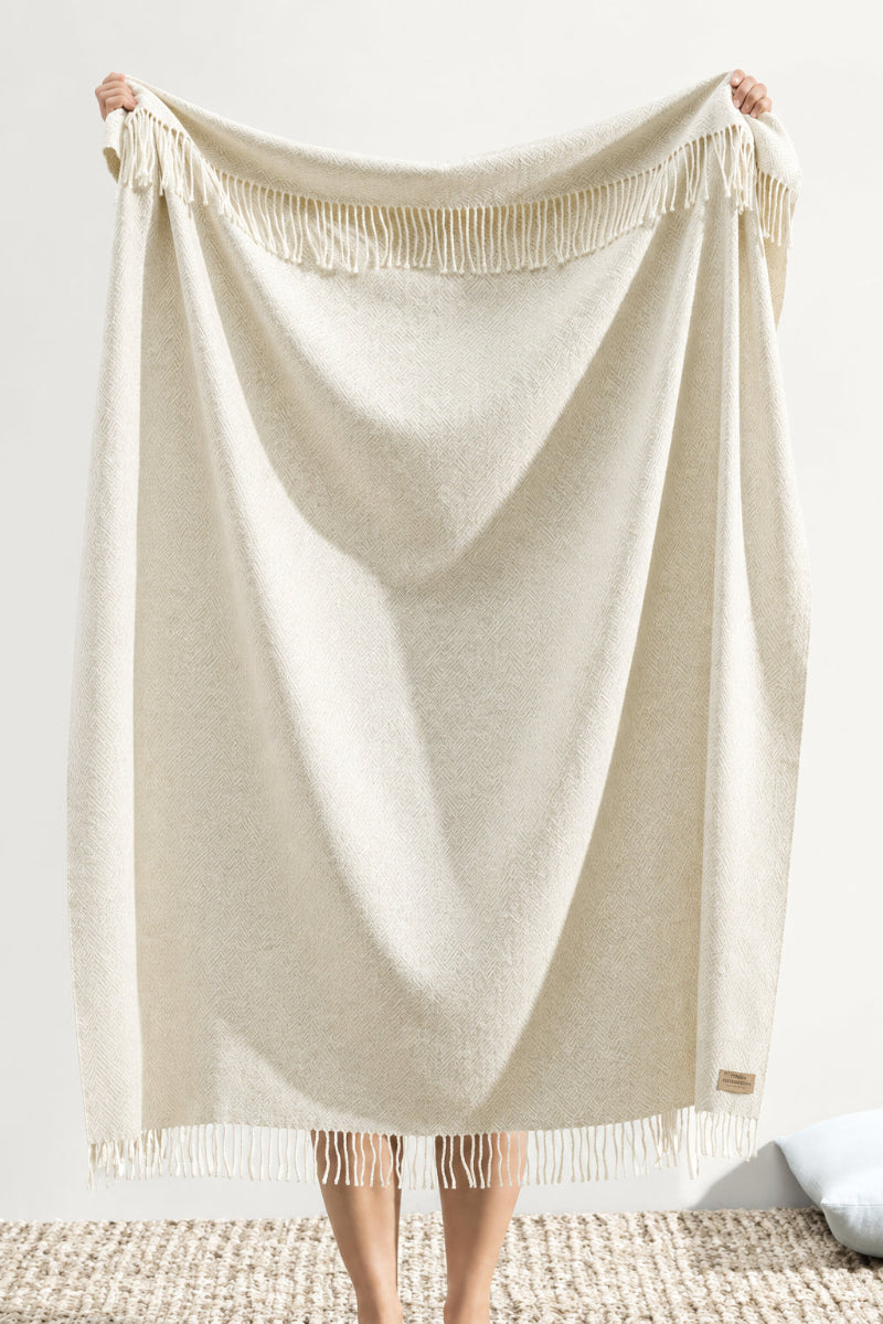 Lands Downunder Italian Herringbone Throw Birch