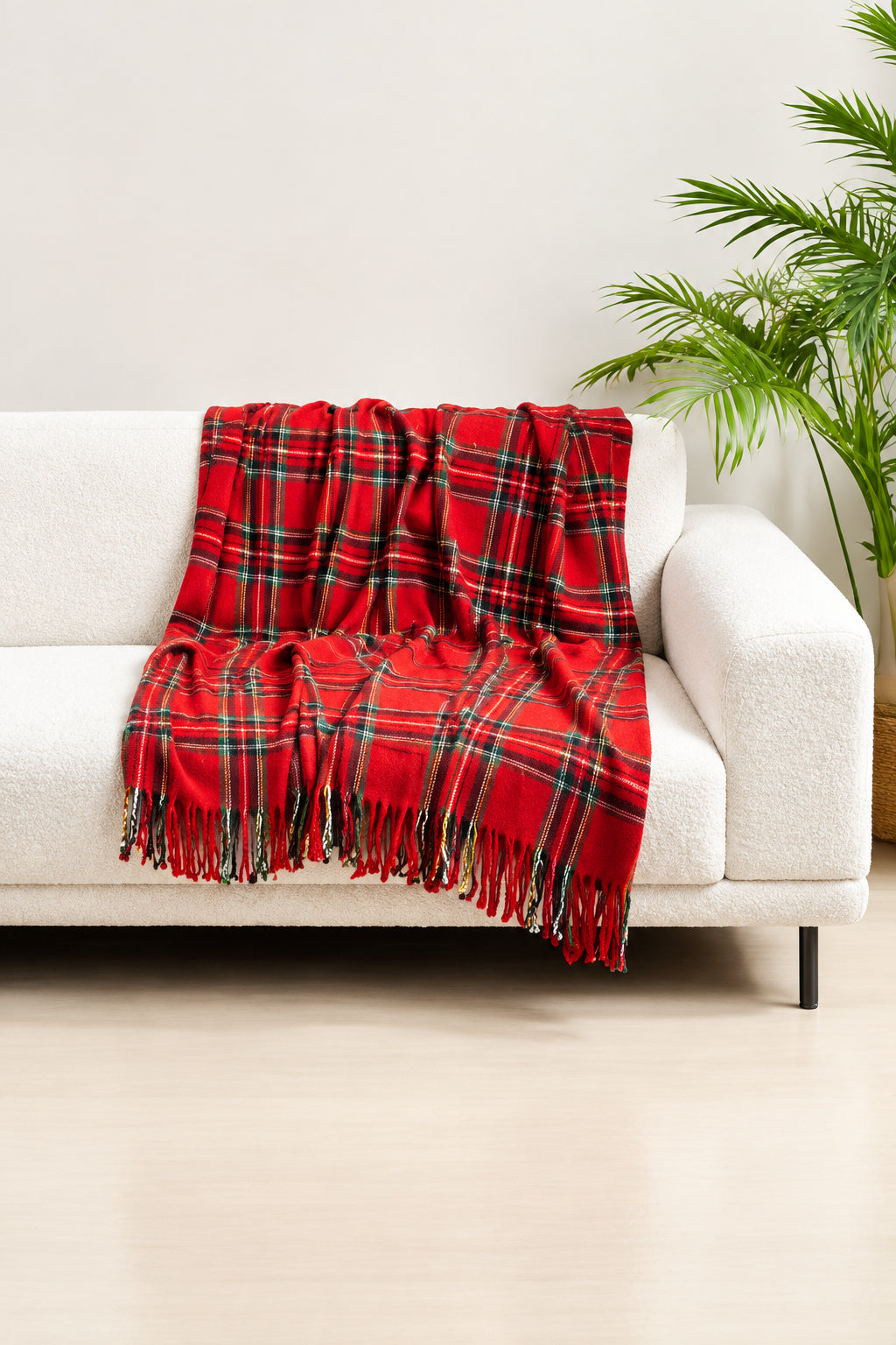 Plaid Design Throw 50"x60" Red
