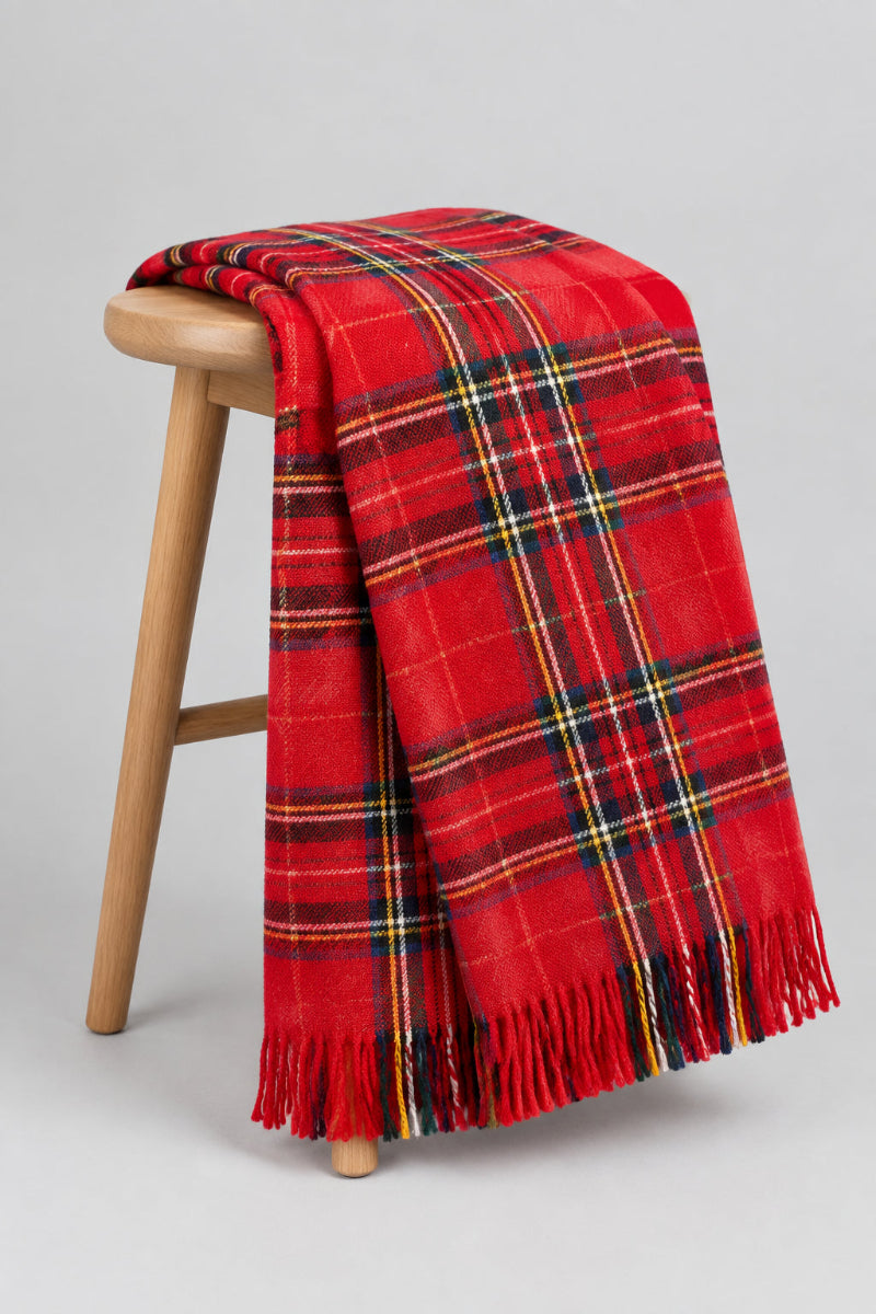 Plaid Design Throw 50"x60" Red