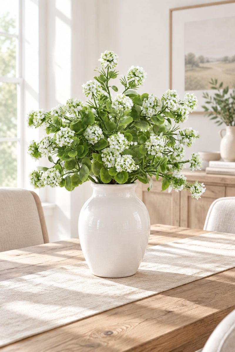 Faux Mini Viburnum Pick 13" White