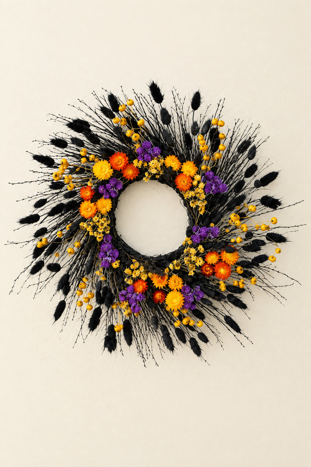 Dried Natural Halloween Wreath 22"