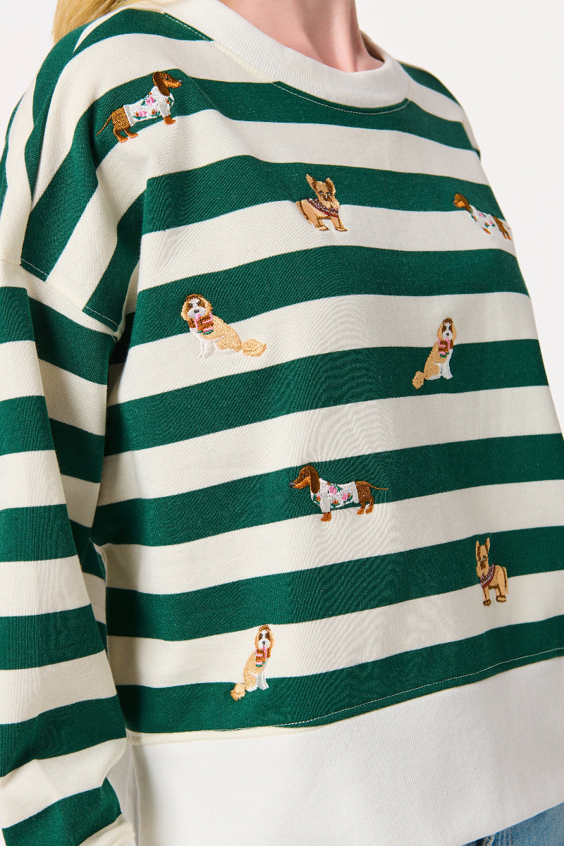 Shiraleah Doggies Relax Sweatshirt XL Green