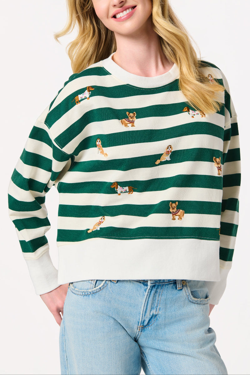 Shiraleah Doggies Relax Sweatshirt XL Green