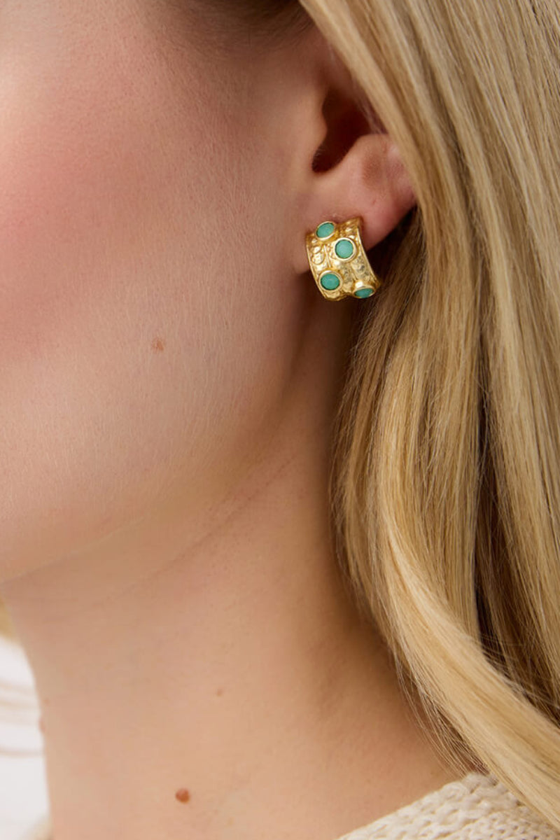 Spartina Karissa Hoop Earrings Sea Foam