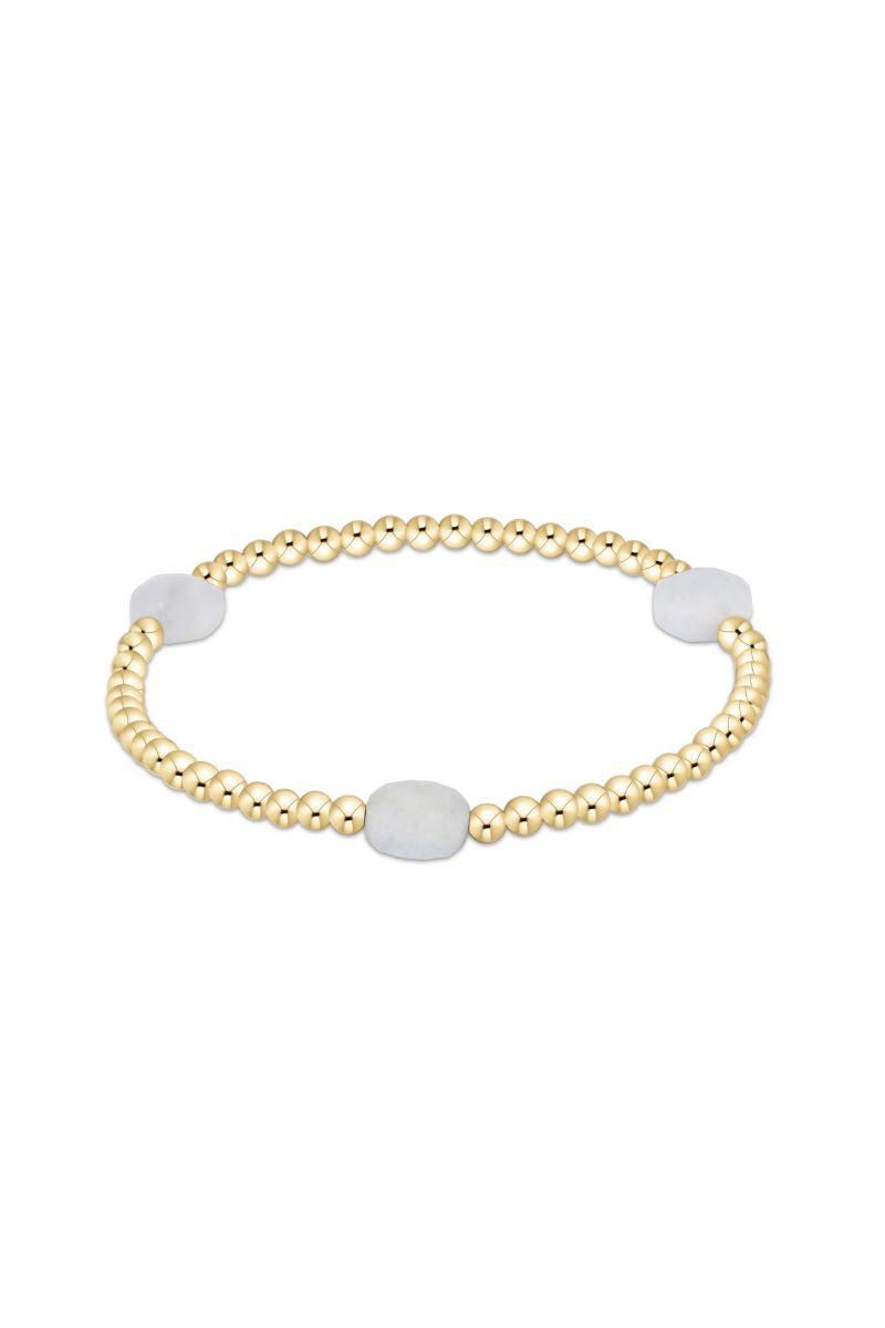 enewton Admire Gem 3mm Gold Bracelet Aquamarine