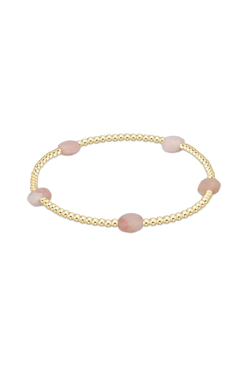 enewton Admire Small Gem 2mm Gold Bracelet Pink Opal