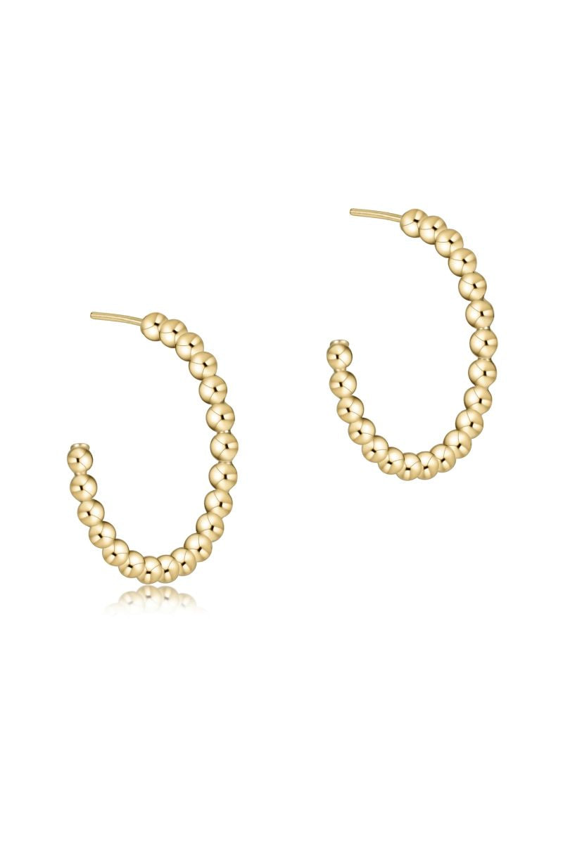 enewton Beaded Classic 1.25" Post Hoop Earrings 4mm Gold