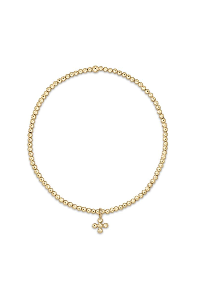 enewton Classic Gold 2mm Bracelet Beaded Signature Cross