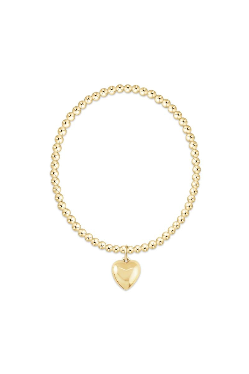 enewton Classic Gold 3mm Bracelet Love Plush Gold Charm
