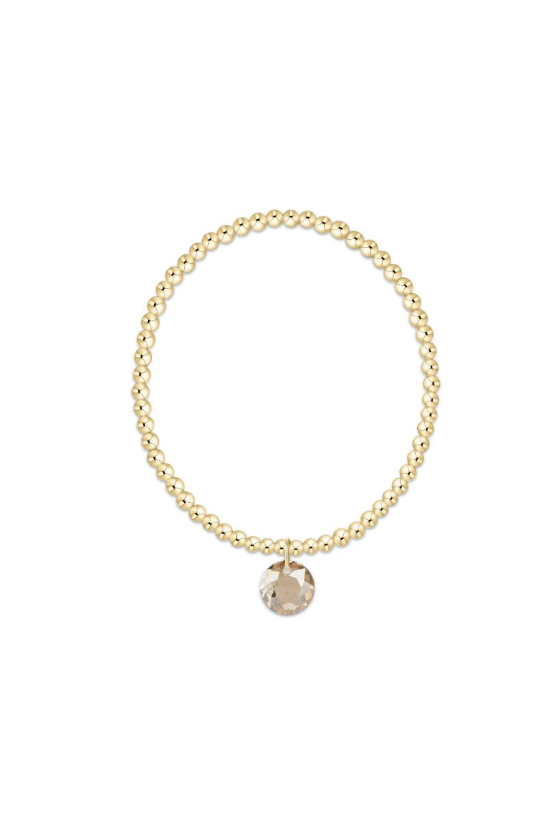 enewton Classic Gold 3mm Bracelet with Reflection Charm 11
