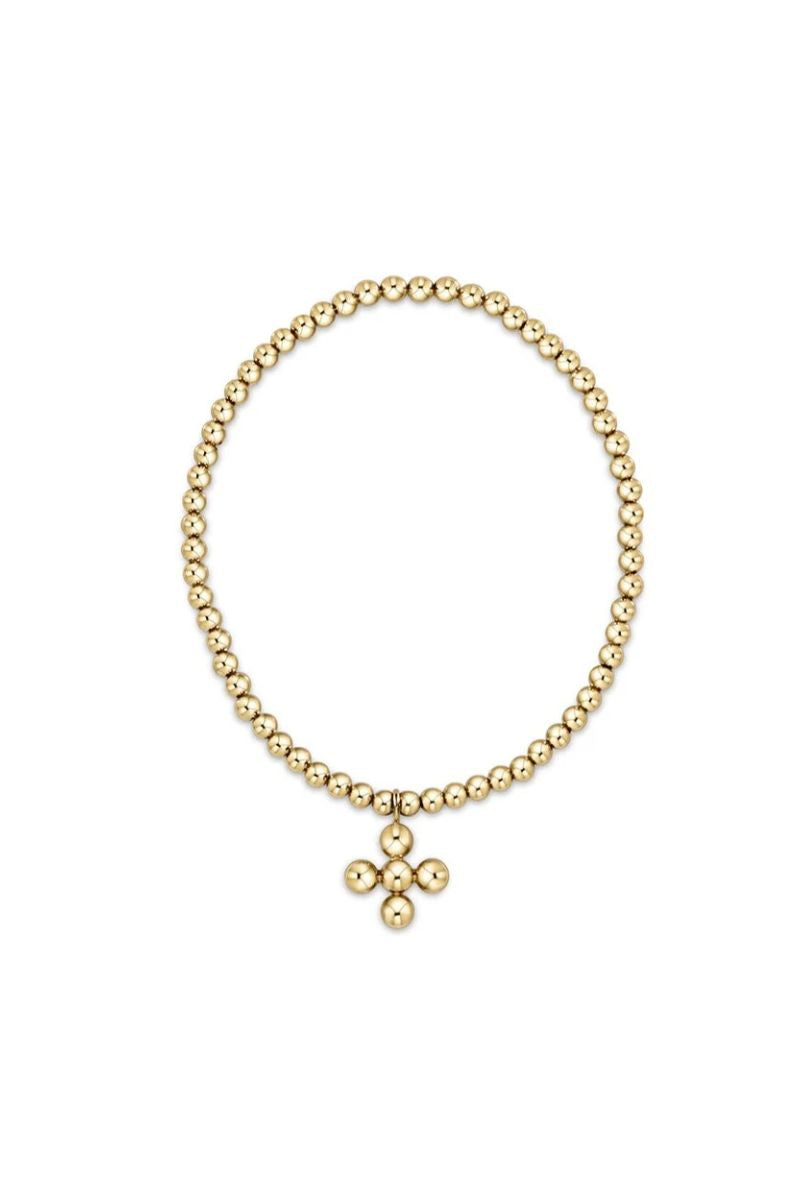 enewton Classic Gold 3mm Bracelet Signature Cross 4mm Be