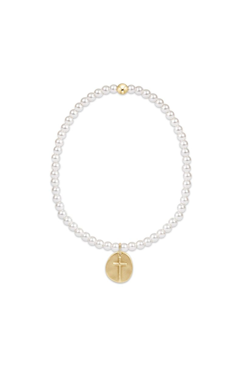 enewton Classic Pearl 3mm Bracelet Inspire Small Gold Disc