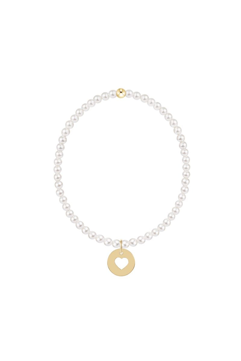 enewton Classic Pearl 3mm Bracelet Love Gold Disc