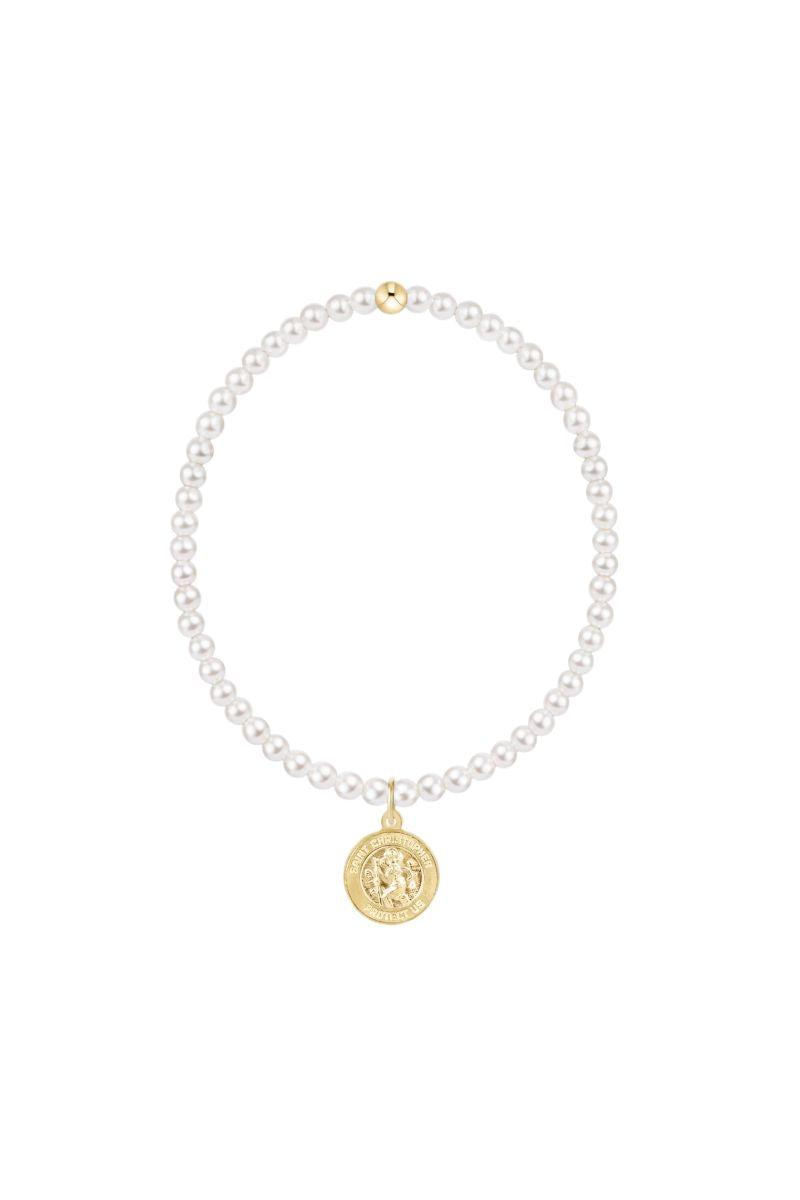 enewton Classic Pearl 3mm Bracelet Protection Gold Disc
