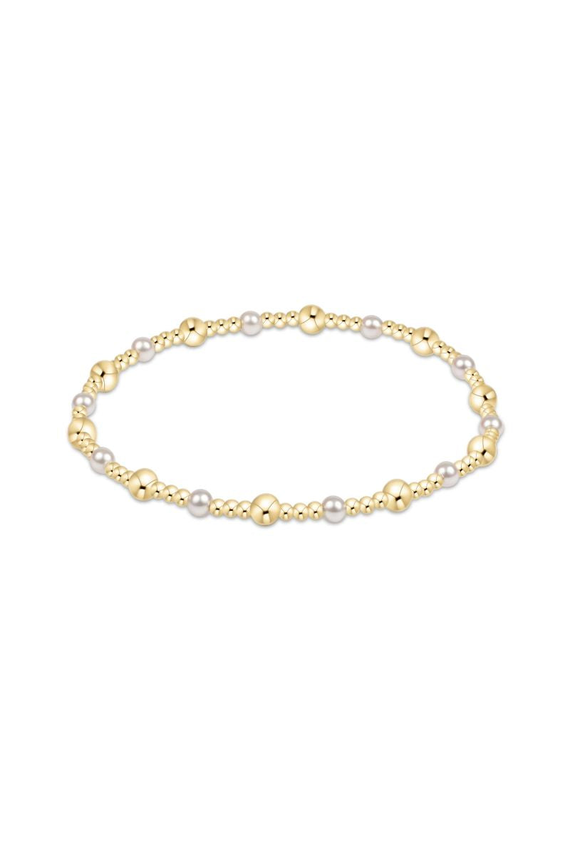enewton Classic Sincerity Pattern 4mm Bead Bracelet Gold Pearl