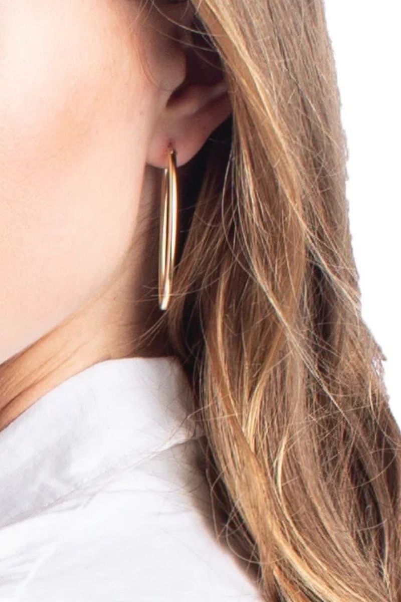 enewton Oval Gold 2" Hoop Earrings Smooth