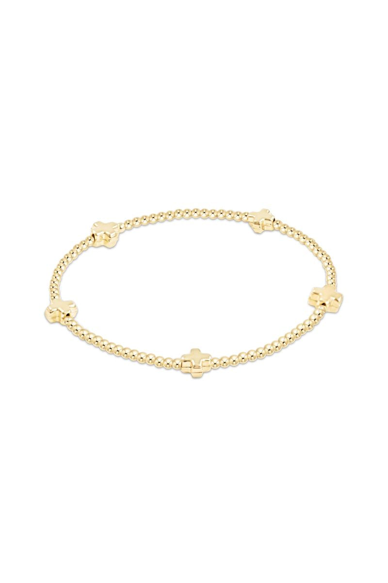 enewton Signature Cross Small 2mm Gold Bracelet