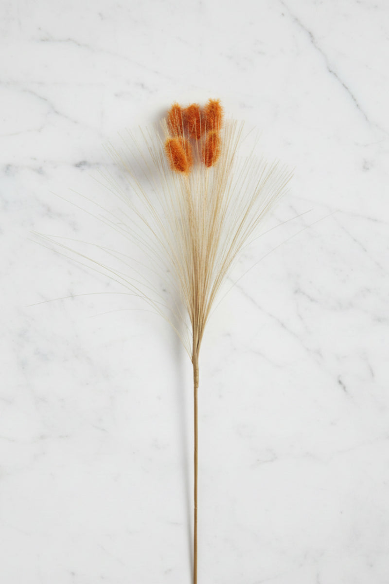 Faux Bunny Tail Grass Bundle 19" Orange