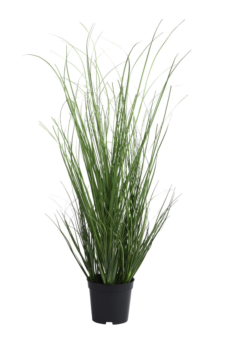 Faux Grass Plant in Planter Green