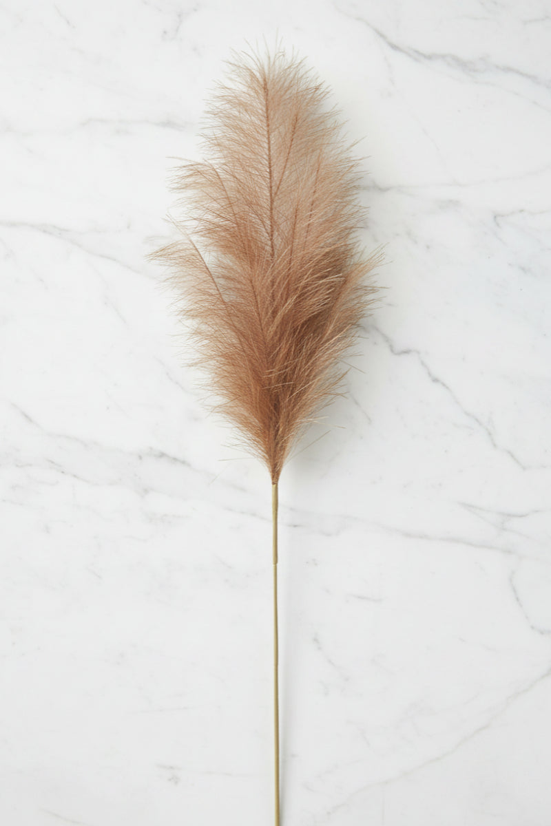 Faux Plume Spray 28" Brown