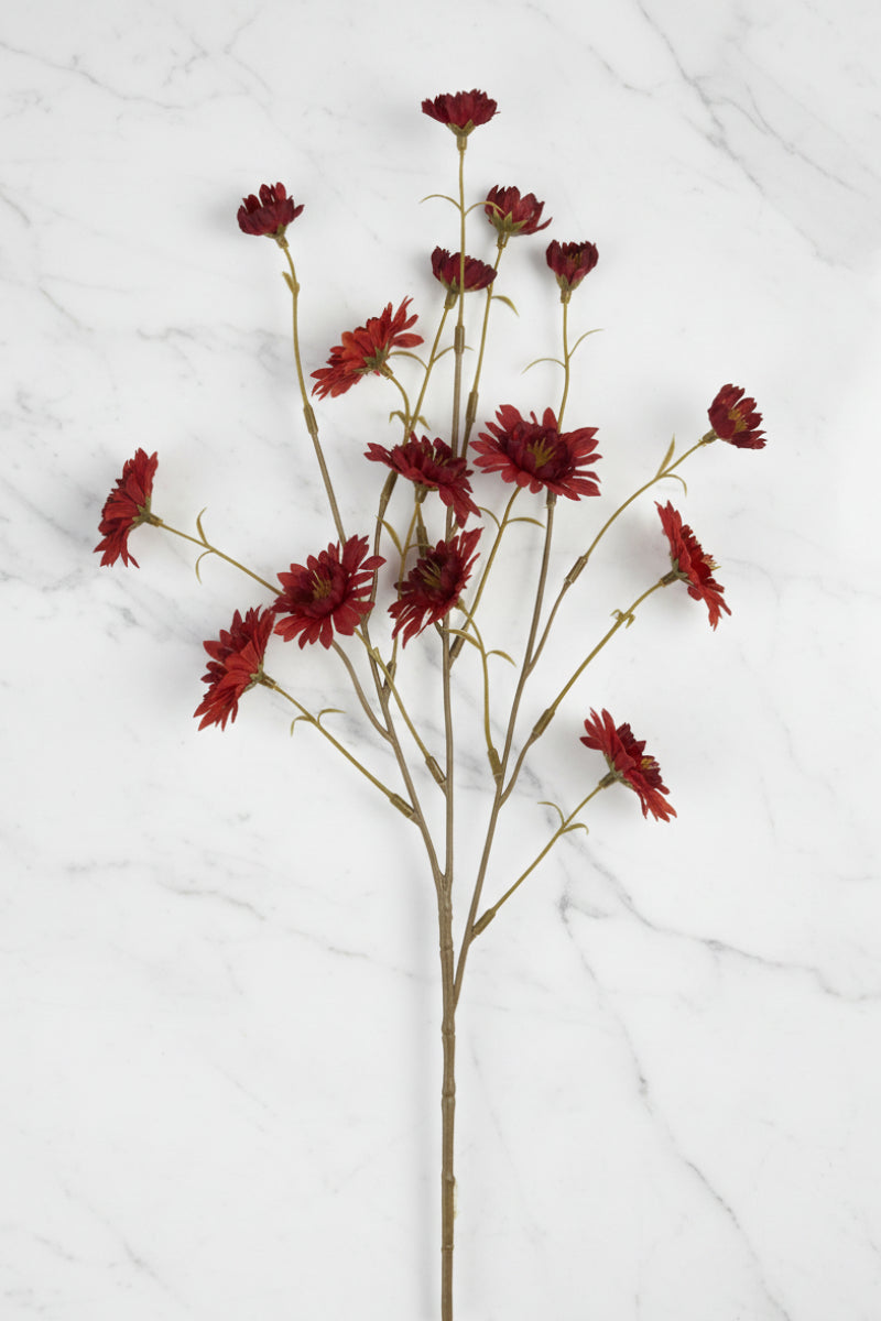 Faux Primula Spray 24" Dusty Mahogany