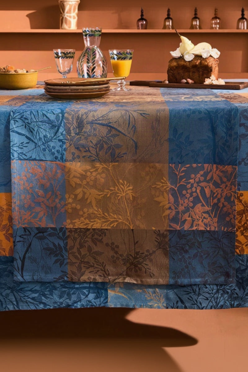 Garnier-Thiebaut Mille Branchages Jacquard Table Runner 22"x71" Crepuscule