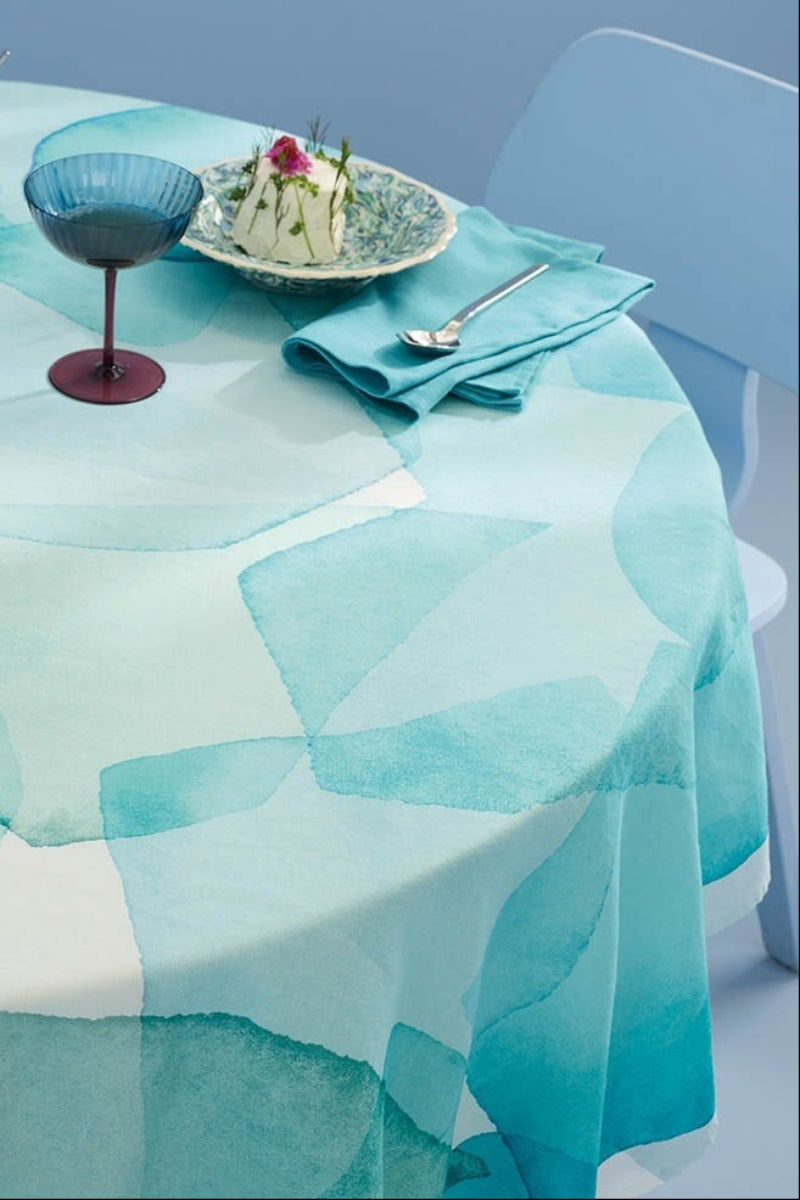 Garnier-Thiebaut Aqua Tablecloth 61"x102" Mineral