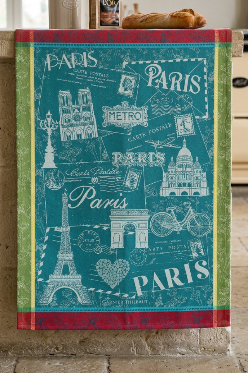 Garnier-Thiebaut Carte De Paris Emeraude Kitchen Towel
