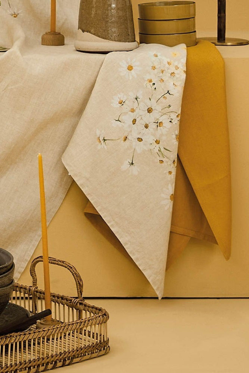 Garnier-Thiebaut Daisy Napkin 18"x18" Chanvre