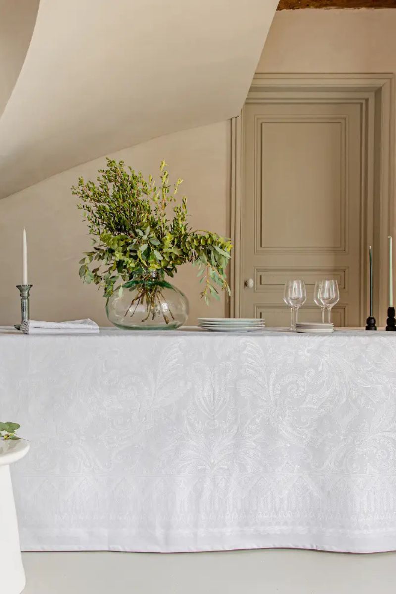Garnier-Thiebaut Grace Bicolores Tablecloth Perle