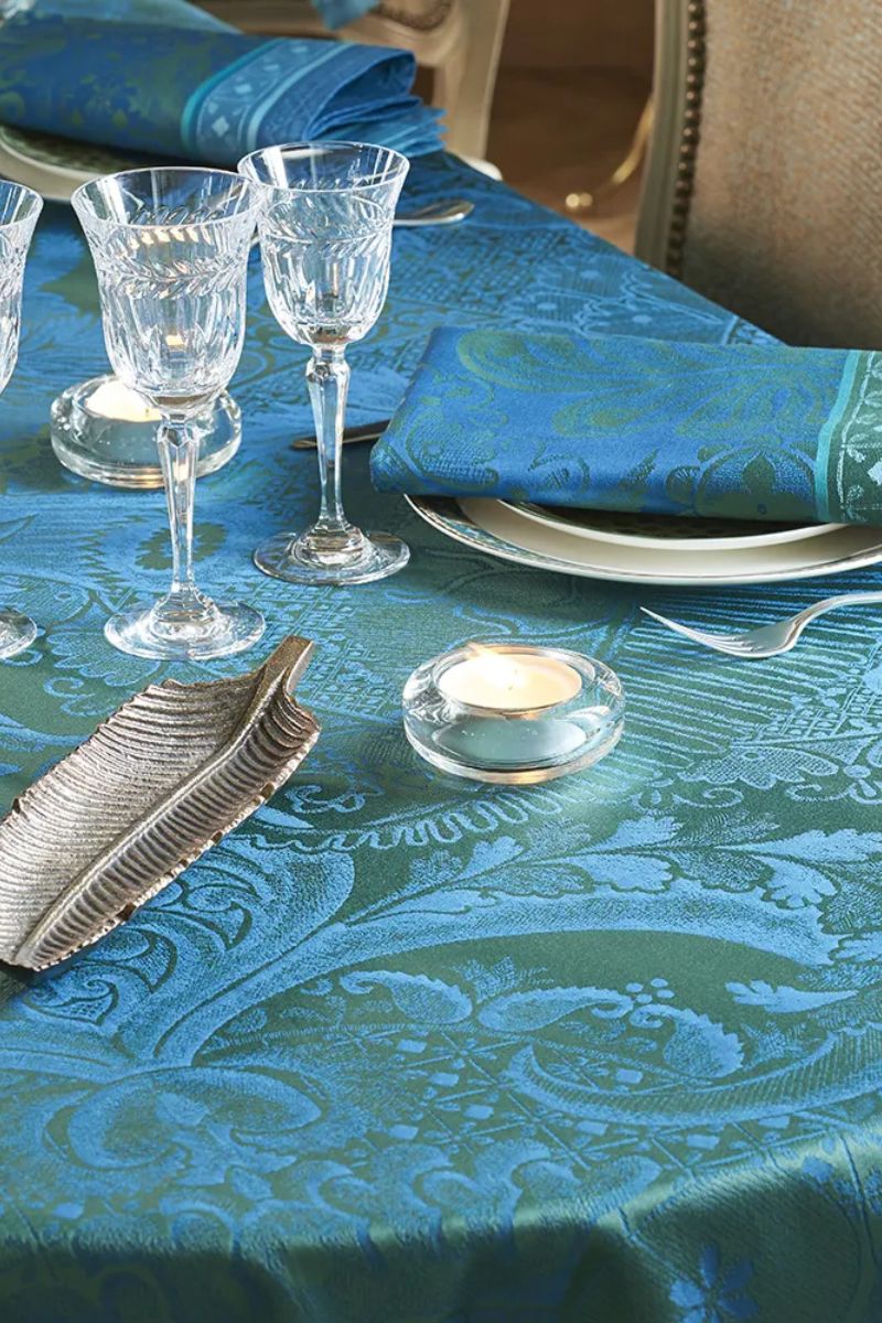 Garnier-Thiebaut Isaphire Tablecloth Emeraude