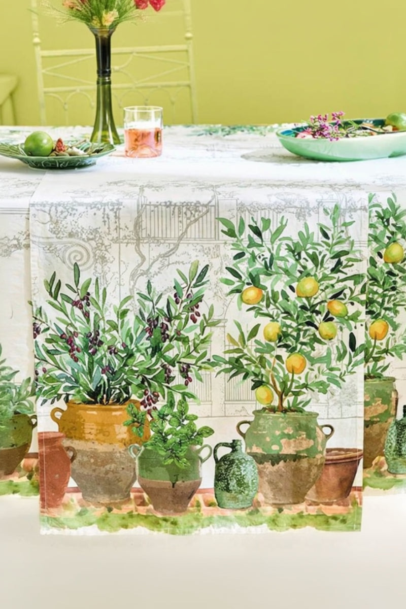 Garnier-Thiebaut Jardin Provencal Runner 20"x61" Olive
