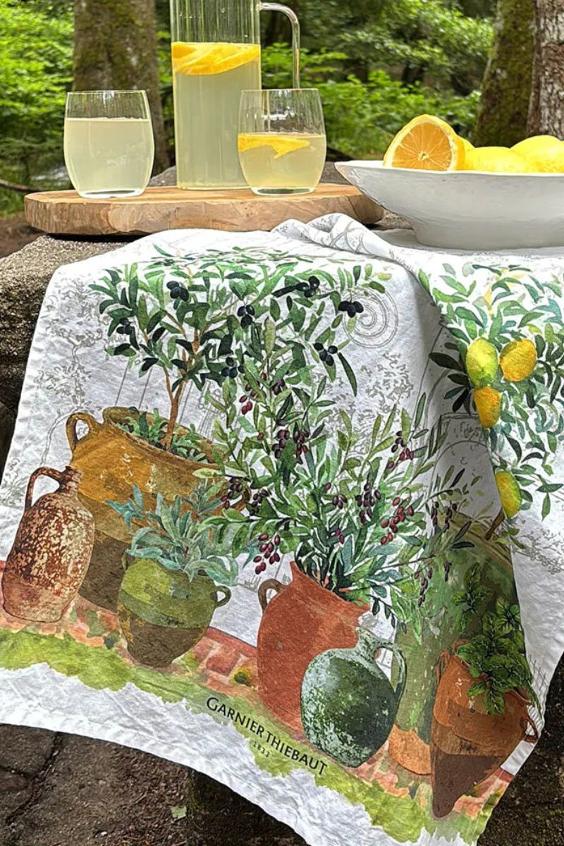 Garnier-Thiebaut Jardin Provencal Olive Kitchen Towel